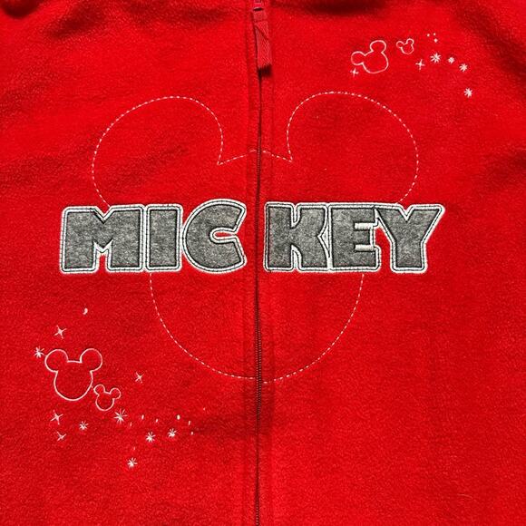 DISNEY MICKEY MOUSE FULL ZIP UP HOODIE SIZE 3X (22-24W) SOLID RED GREY LETTERS - Picture 5 of 11